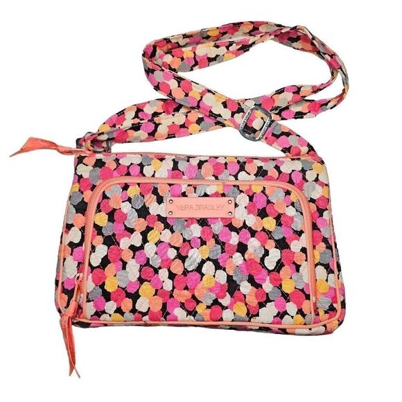 Vera Bradley Pixie Confetti Crossbody Bag Adjustable Strap Shoulder Purse - Picture 1 of 9